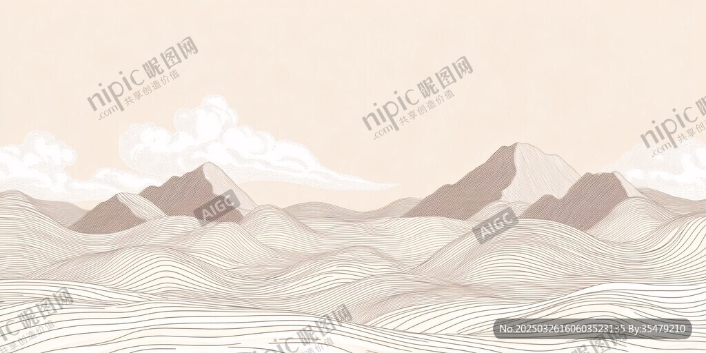 簡約風(fēng)山川云海風(fēng)景圖