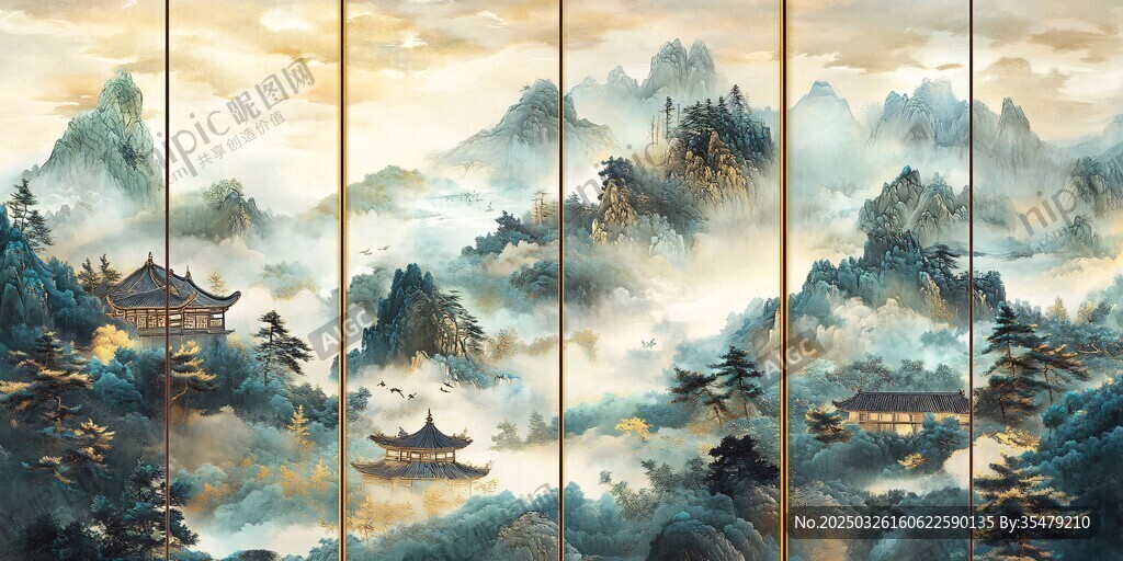 水墨山水間的古韻雅致