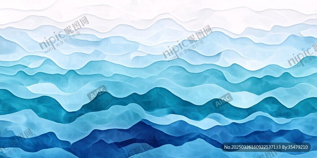 藍(lán)色漸變海浪抽象背景圖