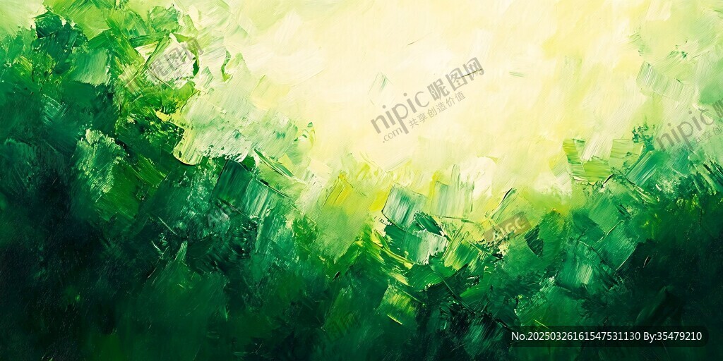 綠意盎然的抽象森林景象