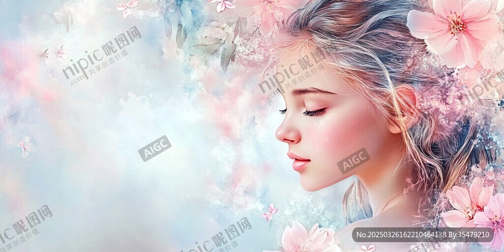 夢(mèng)幻花中少女的靜謐之美