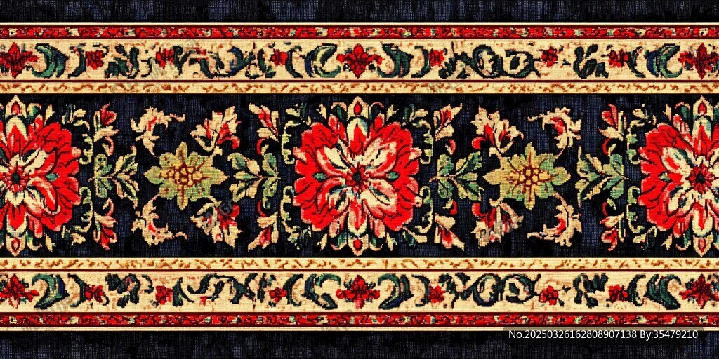 精美花卉图案地毯纹理 精美花卉图案地毯纹理