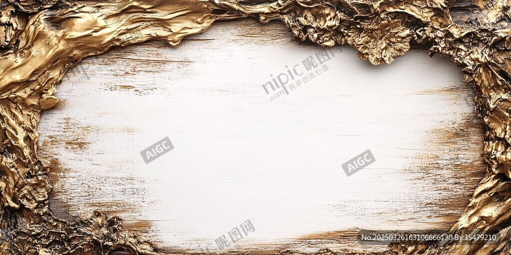 金色雕花邊框復古背景圖