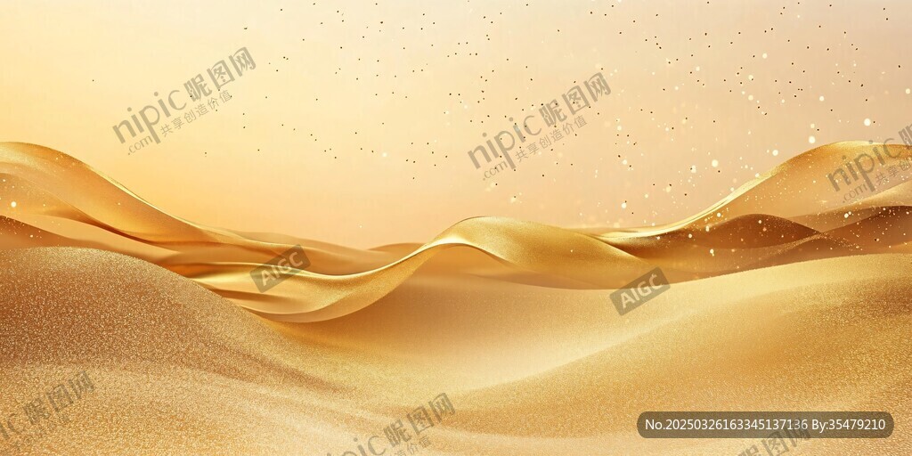 金色綢緞般流動(dòng)的夢(mèng)幻背景