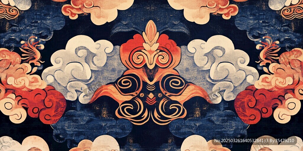 中式古典云紋吉祥圖案