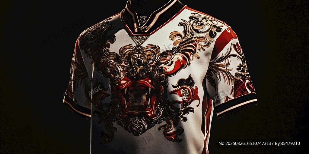 華麗龍紋足球球衣展示
