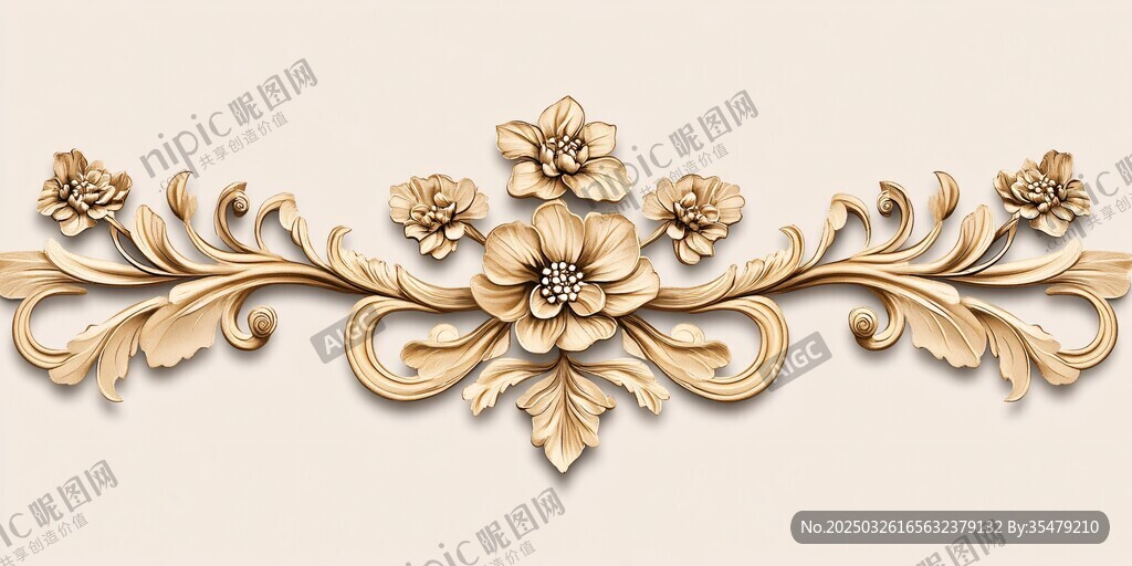 金色雕花裝飾條