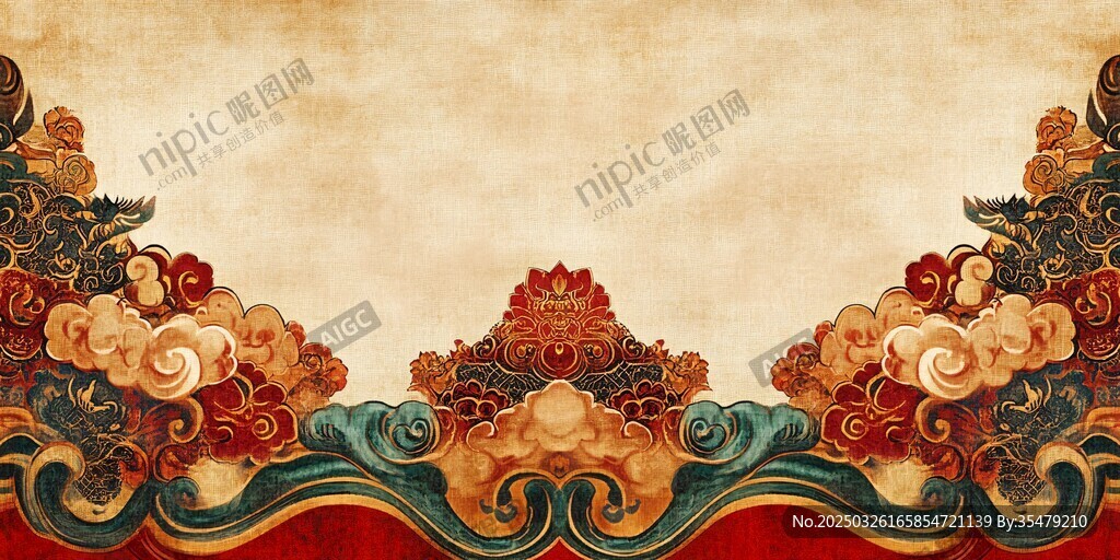 中式古典花紋背景圖