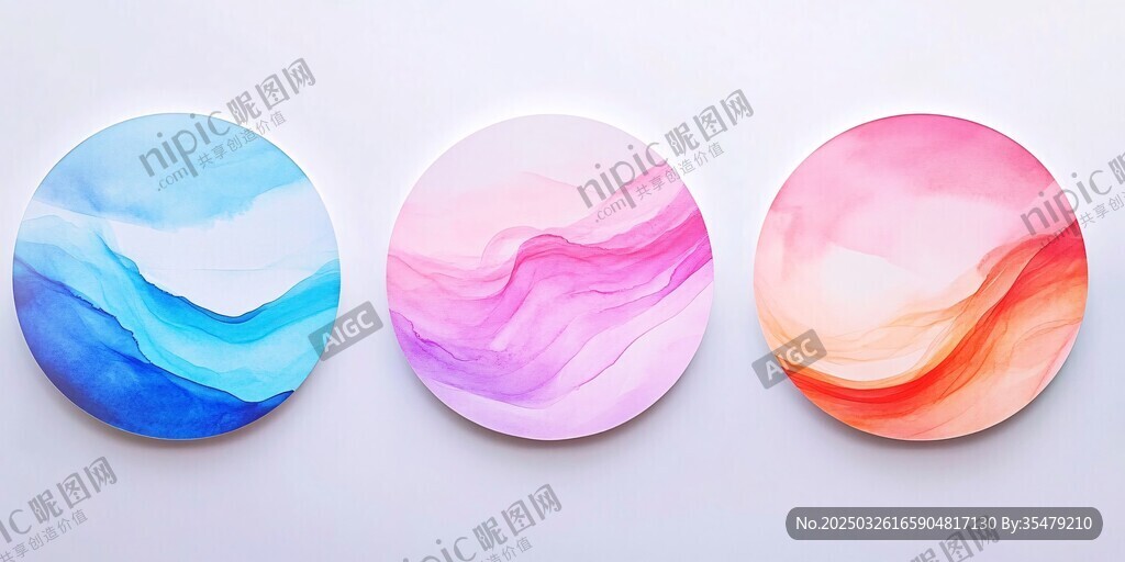 多彩流體藝術(shù)圓形裝飾畫