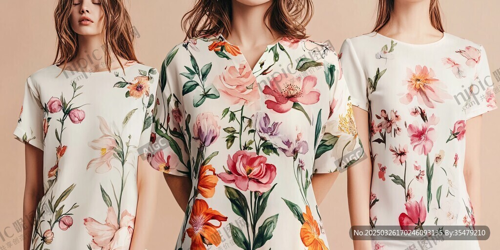 花卉印花女裝時(shí)尚展示