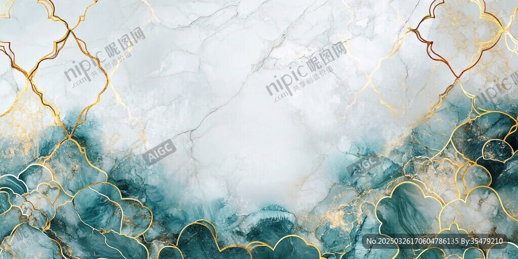 藍白金大理石紋理背景圖