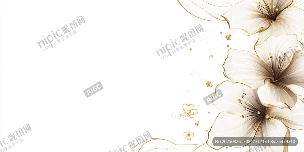 淡雅花卉裝飾邊框圖案