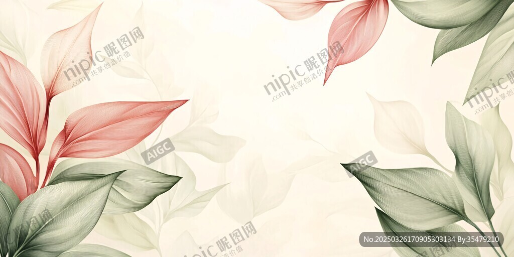 清新花葉背景圖