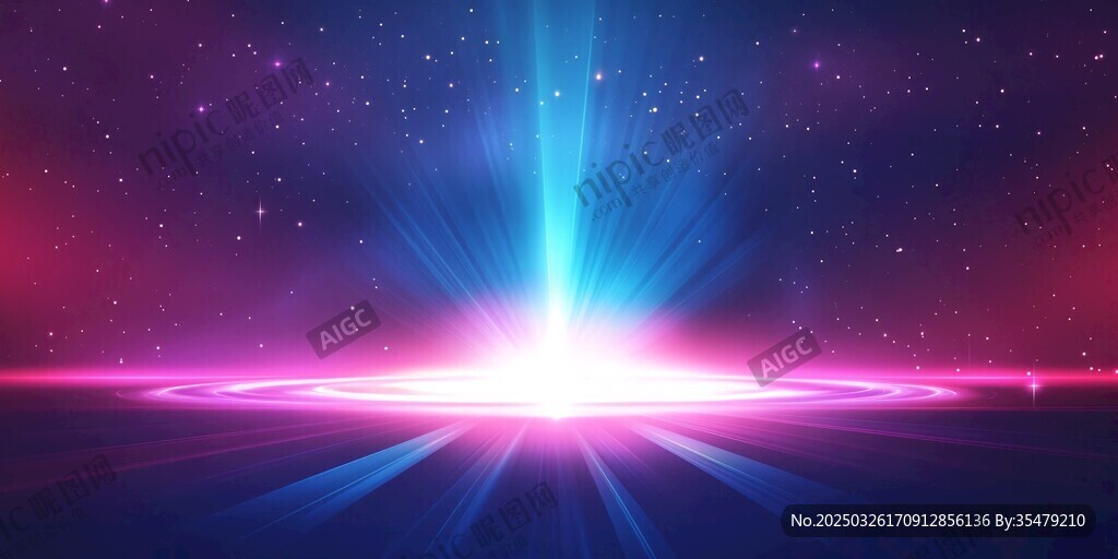 炫彩科幻光束宇宙背景圖