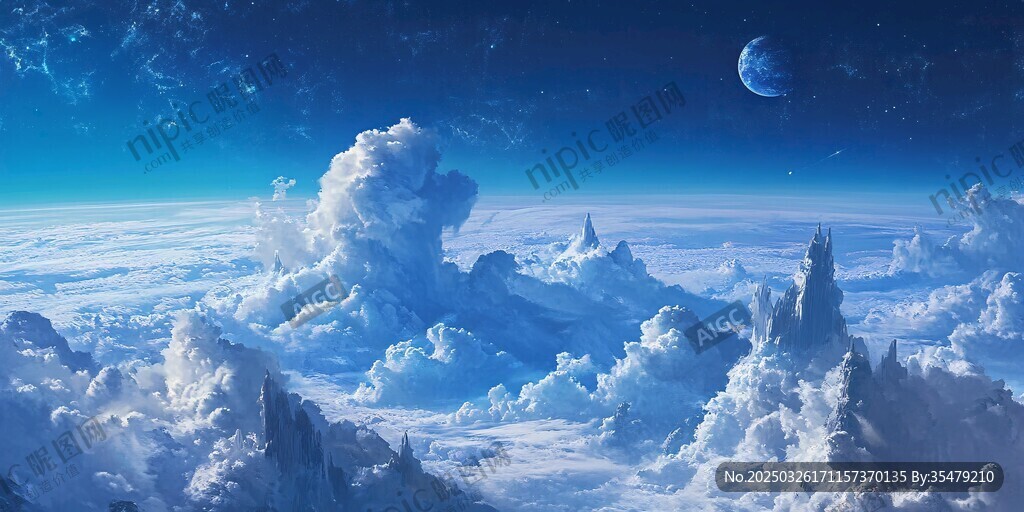 夢幻云海中的奇幻天空景象