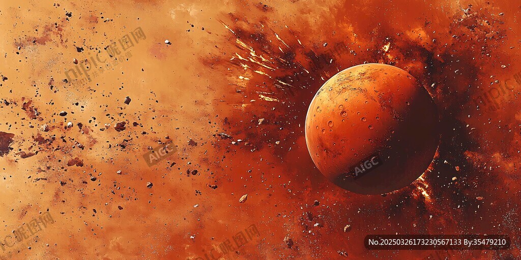 紅色星球的宇宙壯麗景象