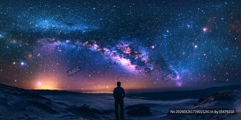 仰望璀璨星河的孤獨身影