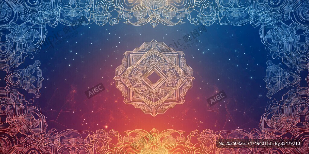 夢(mèng)幻曼陀羅花紋背景圖