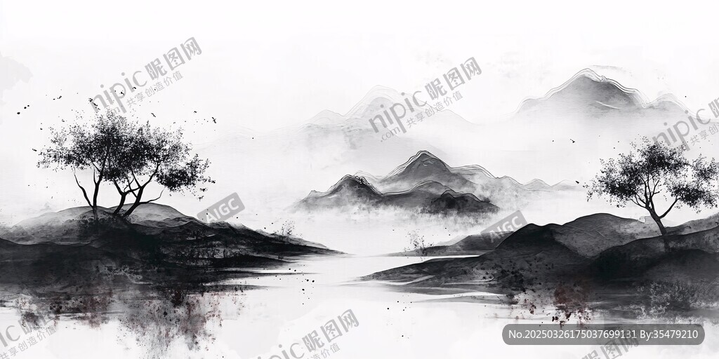 水墨山水意境圖
