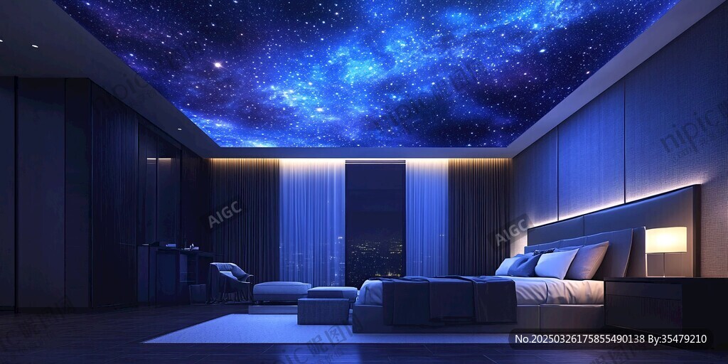 夢(mèng)幻星空臥室天花板設(shè)計(jì)