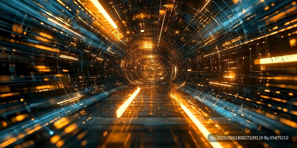 未來科幻風的炫彩時空隧道