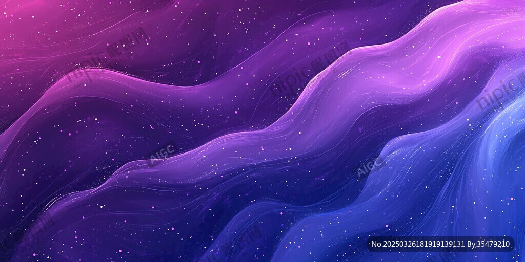 夢幻紫色星空波浪背景