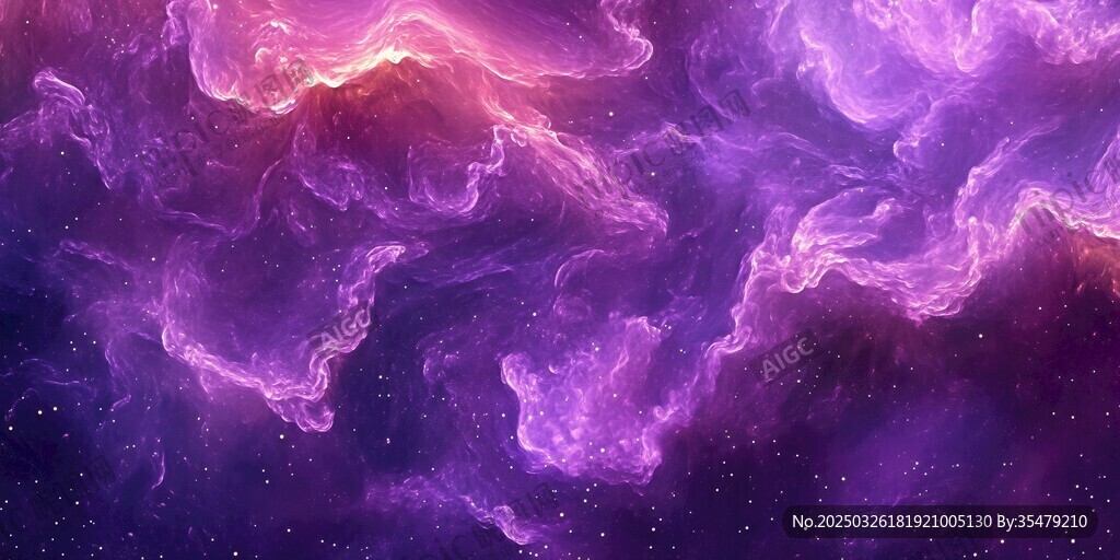 夢幻紫色星云宇宙美景