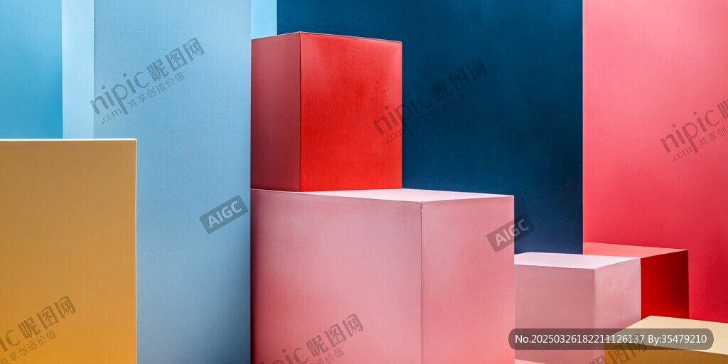 多彩立體方塊的視覺(jué)盛宴