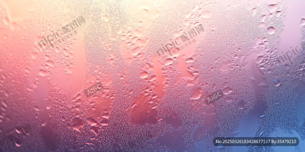 雨后斑斕窗玻璃上的水珠