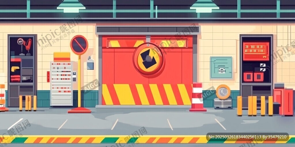 汽車維修車間內部場景