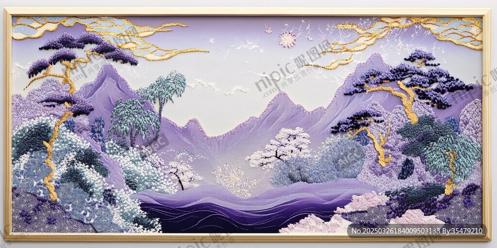 紫色山水間的雅致風(fēng)光