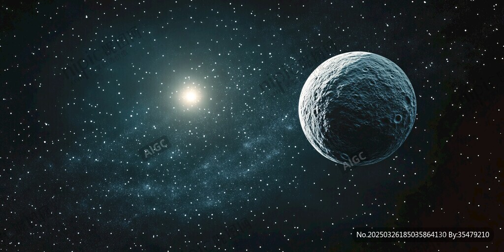 太空中的星球與閃耀恒星