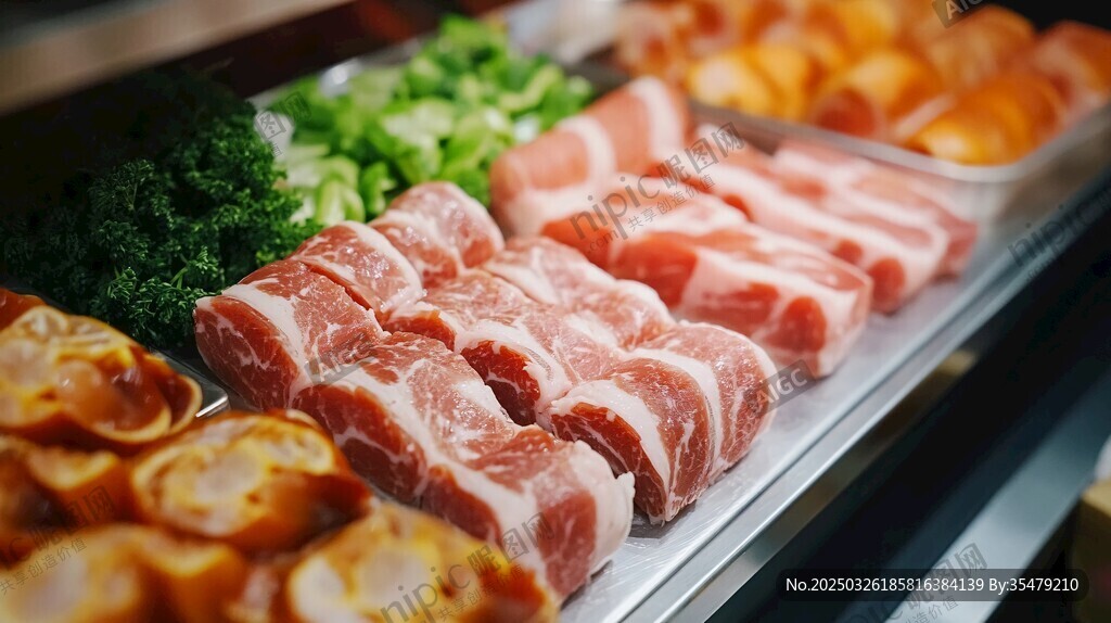 新鮮肉類及配菜展示柜