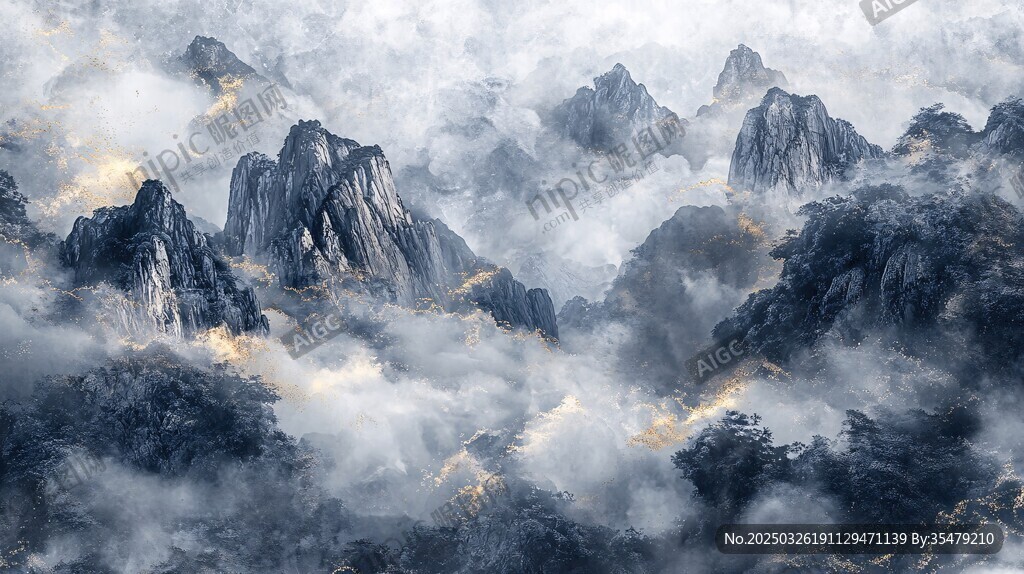 云霧繚繞的壯美群山