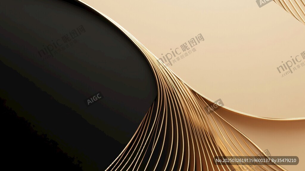 金色曲線背景圖