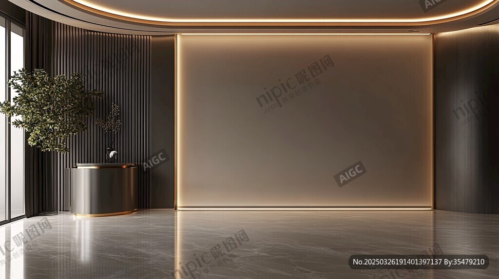 現(xiàn)代簡約風大廳接待區(qū)場景