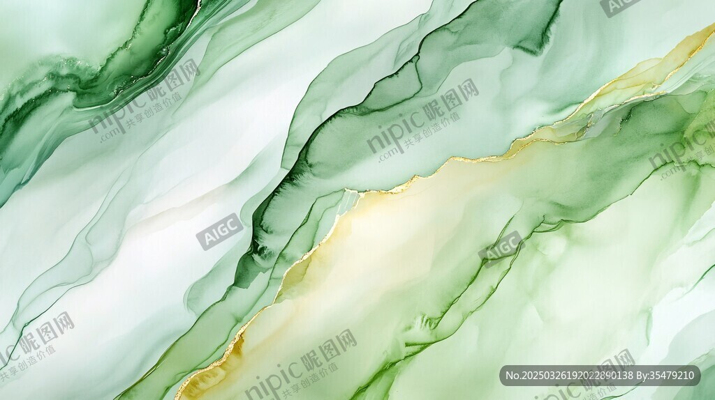 靈動(dòng)綠韻水墨紋理背景