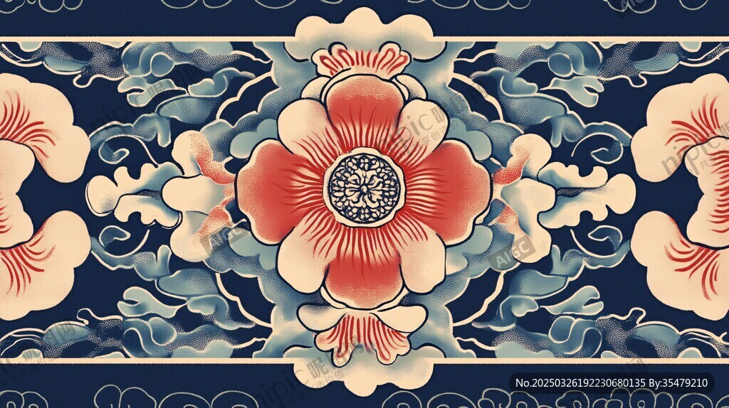中式古典花卉紋傳統(tǒng)圖案