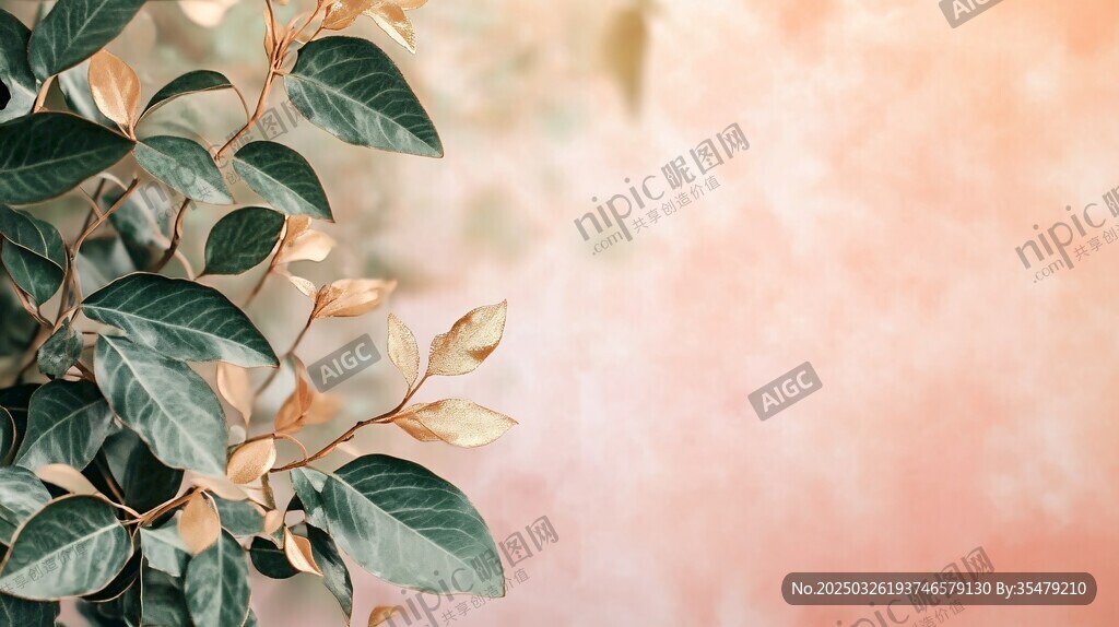 綠葉繁花 柔美自然景致