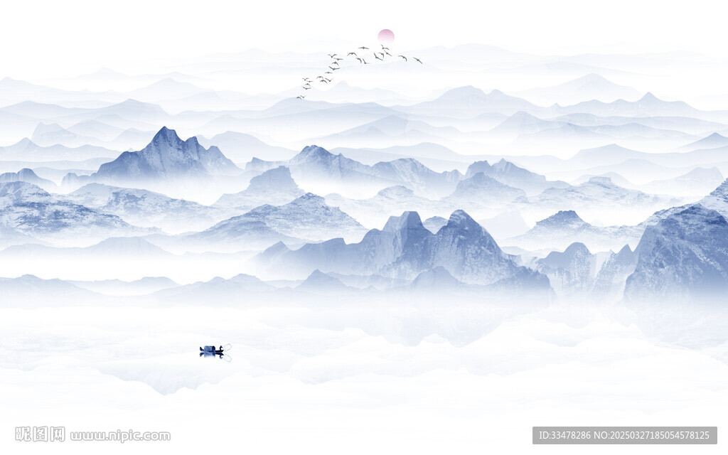 水墨山水畫山水