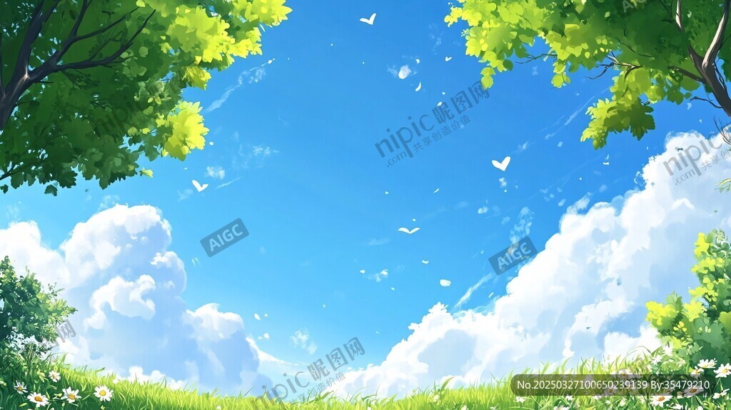 夏日綠野晴空夢(mèng)幻風(fēng)景