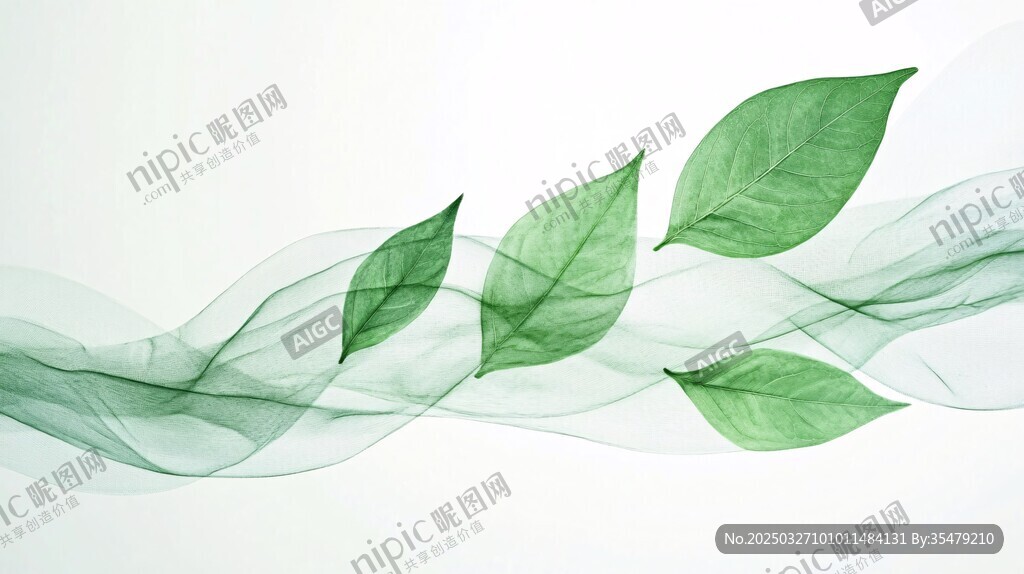 飄逸綠葉營造靈動自然氛圍