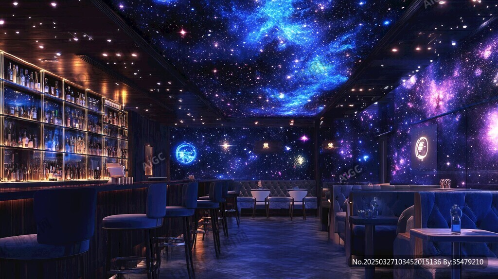 夢幻星空主題酒吧室內景