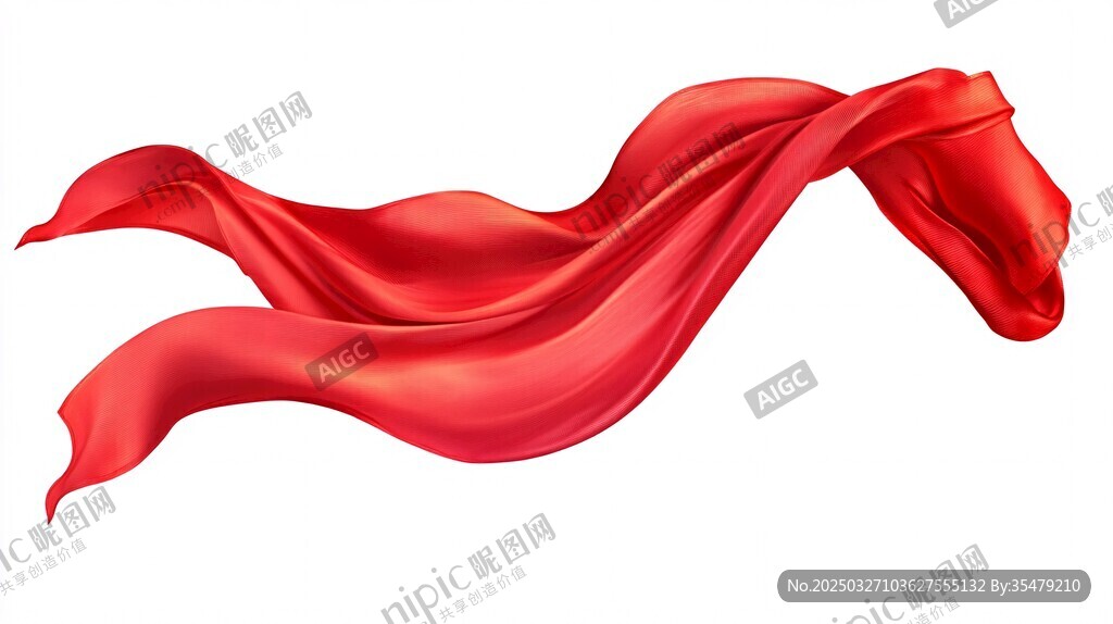 飄揚的紅色絲綢