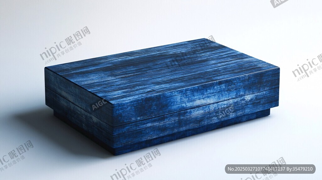 藍(lán)色紋理精致長(zhǎng)方體盒子
