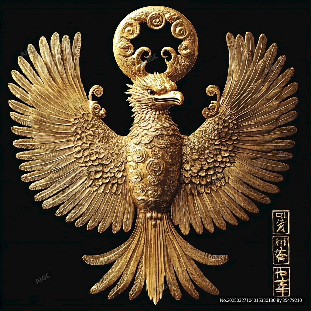 金色神鳥雕塑 工藝精湛