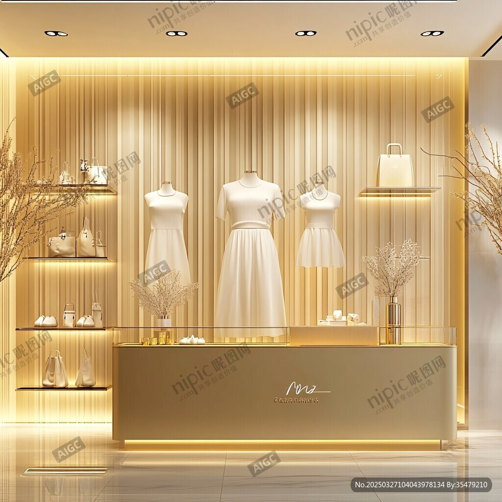 優(yōu)雅女裝店精致陳列展示