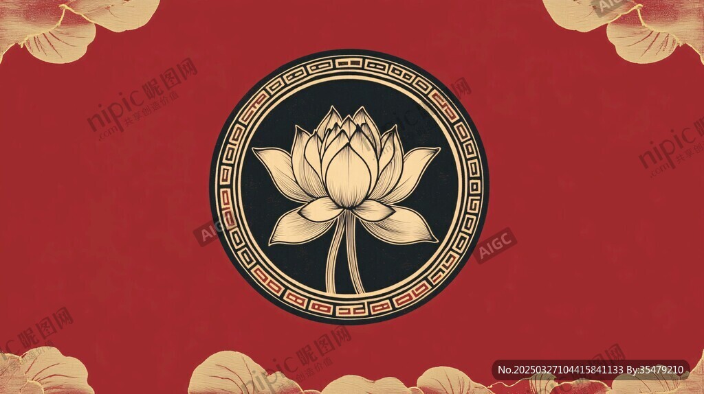 中式蓮花圖案傳統(tǒng)背景圖