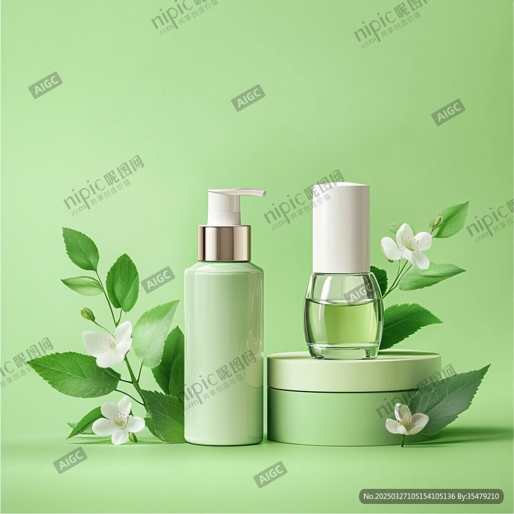 清新綠植風(fēng)護(hù)膚美妝產(chǎn)品