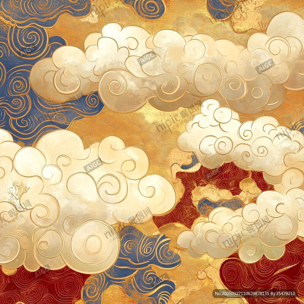 中式古典云紋祥瑞圖案